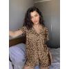 Ekouaer Pajamas Set for Women Short Sleeve Sleepwear Button Down Pjs Soft 2 Piece Lounge Sets XS-XXXL(Leopard)