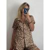 Ekouaer Pajamas Set for Women Short Sleeve Sleepwear Button Down Pjs Soft 2 Piece Lounge Sets XS-XXXL(Leopard)
