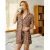 Ekouaer Pajamas Set for Women Short Sleeve Sleepwear Button Down Pjs Soft 2 Piece Lounge Sets XS-XXXL(Leopard)