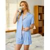 Ekouaer Pajamas Set for Women Short Sleeve Sleepwear Button Down Pjs Soft 2 Piece Lounge Sets XS-XXXL(Light Sky Blue)