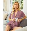 Ekouaer Pajamas Set for Women Short Sleeve Sleepwear Button Down Pjs Soft 2 Piece Lounge Sets XS-XXXL(Mauve)