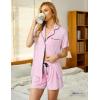 Ekouaer Pajamas Set for Women Short Sleeve Sleepwear Button Down Pjs Soft 2 Piece Lounge Sets XS-XXXL(Misty Rose)