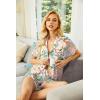Ekouaer Pajamas Set for Women Short Sleeve Sleepwear Button Down Pjs Soft 2 Piece Lounge Sets XS-XXXL(Pink Floral Print)