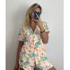 Ekouaer Pajamas Set for Women Short Sleeve Sleepwear Button Down Pjs Soft 2 Piece Lounge Sets XS-XXXL(Pink Floral Print)