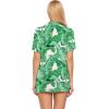 Ekouaer Pajamas Set for Women Short Sleeve Sleepwear Button Down Pjs Soft 2 Piece Lounge Sets XS-XXXL(Pink Leaves)