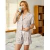 Ekouaer Pajamas Set for Women Short Sleeve Sleepwear Button Down Pjs Soft 2 Piece Lounge Sets XS-XXXL(Pink Leopard)