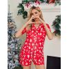Ekouaer Pajamas Set for Women Short Sleeve Sleepwear Button Down Pjs Soft 2 Piece Lounge Sets XS-XXXL(Red Christmas Pattern)