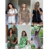 Ekouaer Pajamas Set for Women Short Sleeve Sleepwear Button Down Pjs Soft 2 Piece Lounge Sets XS-XXXL(Wine Red)