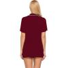Ekouaer Pajamas Set for Women Short Sleeve Sleepwear Button Down Pjs Soft 2 Piece Lounge Sets XS-XXXL(Wine Red)