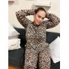 Ekouaer Pajamas Women’s Long Sleeve Sleepwear with Long Pants Soft Loungewear Pj Set S-XXL(Apricot Leopard Print)
