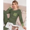 Ekouaer Pajamas Women’s Long Sleeve Sleepwear with Long Pants Soft Loungewear Pj Set S-XXL(Army Green)