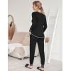Ekouaer Pajamas Women’s Long Sleeve Sleepwear with Long Pants Soft Loungewear Pj Set S-XXL(Black)