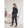 Ekouaer Pajamas Women’s Long Sleeve Sleepwear with Long Pants Soft Loungewear Pj Set S-XXL(Black With Pink Hearts)
