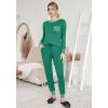 Ekouaer Pajamas Women’s Long Sleeve Sleepwear with Long Pants Soft Loungewear Pj Set S-XXL(Bright Green)