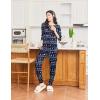 Ekouaer Pajamas Women’s Long Sleeve Sleepwear with Long Pants Soft Loungewear Pj Set S-XXL(Christmas Santa on Navy)
