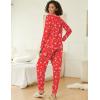 Ekouaer Pajamas Women’s Long Sleeve Sleepwear with Long Pants Soft Loungewear Pj Set S-XXL(Christmas Tree on Red)