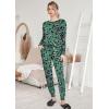 Ekouaer Pajamas Women’s Long Sleeve Sleepwear with Long Pants Soft Loungewear Pj Set S-XXL(Green Leopard-print)