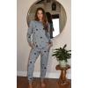 Ekouaer Pajamas Women’s Long Sleeve Sleepwear with Long Pants Soft Loungewear Pj Set S-XXL(Grey Black Star)