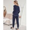 Ekouaer Pajamas Women’s Long Sleeve Sleepwear with Long Pants Soft Loungewear Pj Set S-XXL(Navy Blue)