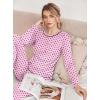 Ekouaer Pajamas Women’s Long Sleeve Sleepwear with Long Pants Soft Loungewear Pj Set S-XXL(Pink Small Point)