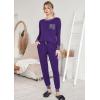 Ekouaer Pajamas Women’s Long Sleeve Sleepwear with Long Pants Soft Loungewear Pj Set S-XXL(Purple)