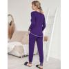Ekouaer Pajamas Women’s Long Sleeve Sleepwear with Long Pants Soft Loungewear Pj Set S-XXL(Purple)