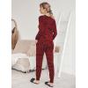 Ekouaer Pajamas Women’s Long Sleeve Sleepwear with Long Pants Soft Loungewear Pj Set S-XXL(Red Leopard)