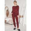 Ekouaer Pajamas Women’s Long Sleeve Sleepwear with Long Pants Soft Loungewear Pj Set S-XXL(Red Leopard)