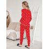 Ekouaer Pajamas Women’s Long Sleeve Sleepwear with Long Pants Soft Loungewear Pj Set S-XXL(Red Stars)
