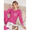 Ekouaer Pajamas Women’s Long Sleeve Sleepwear with Long Pants Soft Loungewear Pj Set S-XXL(Rose Red)