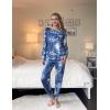Ekouaer Pajamas Women’s Long Sleeve Sleepwear with Long Pants Soft Loungewear Pj Set S-XXL(Tie Dye Blue)