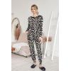 Ekouaer Pajamas Women’s Long Sleeve Sleepwear with Long Pants Soft Loungewear Pj Set S-XXL(White Leopard)