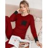 Ekouaer Pajamas Women’s Long Sleeve Sleepwear with Long Pants Soft Loungewear Pj Set S-XXL(Wine Red)