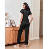 Ekouaer Pajamas for Women Set 2 Piece Comfy Loungewear, Lightweight Pjs Sleepwear, Short Sleeve Top & Long Pants with Pockets(1 Pack-black)