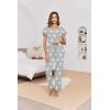 Ekouaer Pajamas for Women Set 2 Piece Comfy Loungewear, Lightweight Pjs Sleepwear, Short Sleeve Top & Long Pants with Pockets(1 Pack-light Gray Stars)