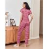 Ekouaer Pajamas for Women Set 2 Piece Comfy Loungewear, Lightweight Pjs Sleepwear, Short Sleeve Top & Long Pants with Pockets(Cups+loves)