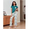Ekouaer Pajamas for Women Set 2 Piece Comfy Loungewear, Lightweight Pjs Sleepwear, Short Sleeve Top & Long Pants with Pockets(Dogs+cats)