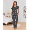 Ekouaer Pajamas for Women Set 2 Piece Comfy Loungewear, Lightweight Pjs Sleepwear, Short Sleeve Top & Long Pants with Pockets(Gray Star + Pink Star)