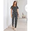 Ekouaer Pajamas for Women Set 2 Piece Comfy Loungewear, Lightweight Pjs Sleepwear, Short Sleeve Top & Long Pants with Pockets(Gray Star + Pink Star)