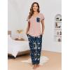Ekouaer Pajamas for Women Set 2 Piece Comfy Loungewear, Lightweight Pjs Sleepwear, Short Sleeve Top & Long Pants with Pockets(Lotus Color Floral+green Floral)