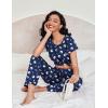 Ekouaer Pajamas for Women Set 2 Piece Comfy Loungewear, Lightweight Pjs Sleepwear, Short Sleeve Top & Long Pants with Pockets(Moon+stars)