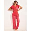 Ekouaer Pajamas for Women Set 2 Piece Comfy Loungewear, Lightweight Pjs Sleepwear, Short Sleeve Top & Long Pants with Pockets(Red Stripes+blue Polka Dots)
