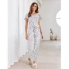 Ekouaer Pajamas for Women Set 2 Piece Comfy Loungewear, Lightweight Pjs Sleepwear, Short Sleeve Top & Long Pants with Pockets(Star+cup)