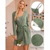 Ekouaer Pajamas for Women Set 3 Piece Lounge Set Soft Pajama Sets Waffle Knit Tank Top and Shorts Cardigan with Pockets S-XXL(Army Green)