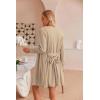 Ekouaer Pajamas for Women Set 3 Piece Lounge Set Soft Pajama Sets Waffle Knit Tank Top and Shorts Cardigan with Pockets S-XXL(Khaki)