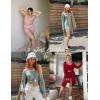 Ekouaer Pajamas for Women Set 3 Piece Lounge Set Soft Pajama Sets Waffle Knit Tank Top and Shorts Cardigan with Pockets S-XXL(Khaki)