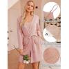 Ekouaer Pajamas for Women Set 3 Piece Lounge Set Soft Pajama Sets Waffle Knit Tank Top and Shorts Cardigan with Pockets S-XXL(Pink)