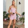 Ekouaer Pajamas for Women Set 3 Piece Lounge Set Soft Pajama Sets Waffle Knit Tank Top and Shorts Cardigan with Pockets S-XXL(Pink Tie Dye)