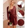 Ekouaer Pajamas for Women Set 3 Piece Lounge Set Soft Pajama Sets Waffle Knit Tank Top and Shorts Cardigan with Pockets S-XXL(Wine Red)