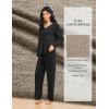 Ekouaer Pajamas for Women Set Long Sleeve 2 Piece Lounge Sets V Neck Matching Pjs Soft Sleepwear Fall Winter S-XXL(Black)